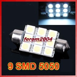 Led bec C5W FESTOON SOFIT 9 SMD 5050 43 mm de culoare alb